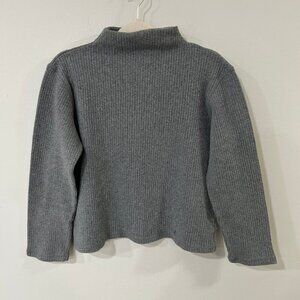 Lauren Ralph Lauren Turtleneck Chunky Knit Grey Cotton Sweater Size Large